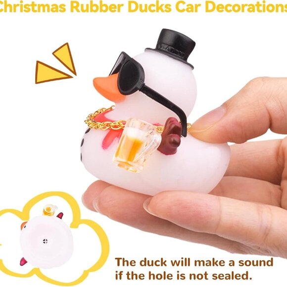 Snowman Rubber Duck Car Dashboard Ornament, DIY Assembly, Duck & Accessories - Picture 3 of 5